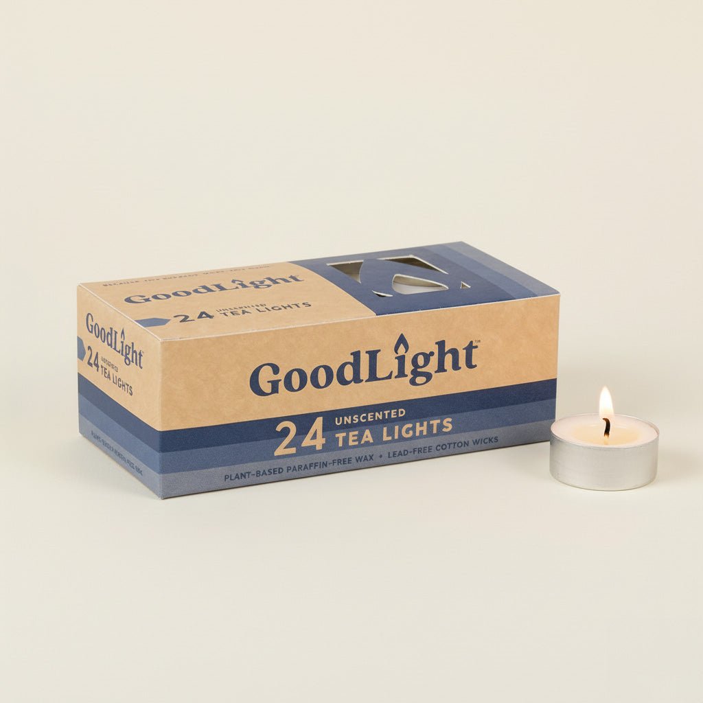 96 Hours of Paraffin - Free, Eco - Friendly Tea Lights | 24 - pack