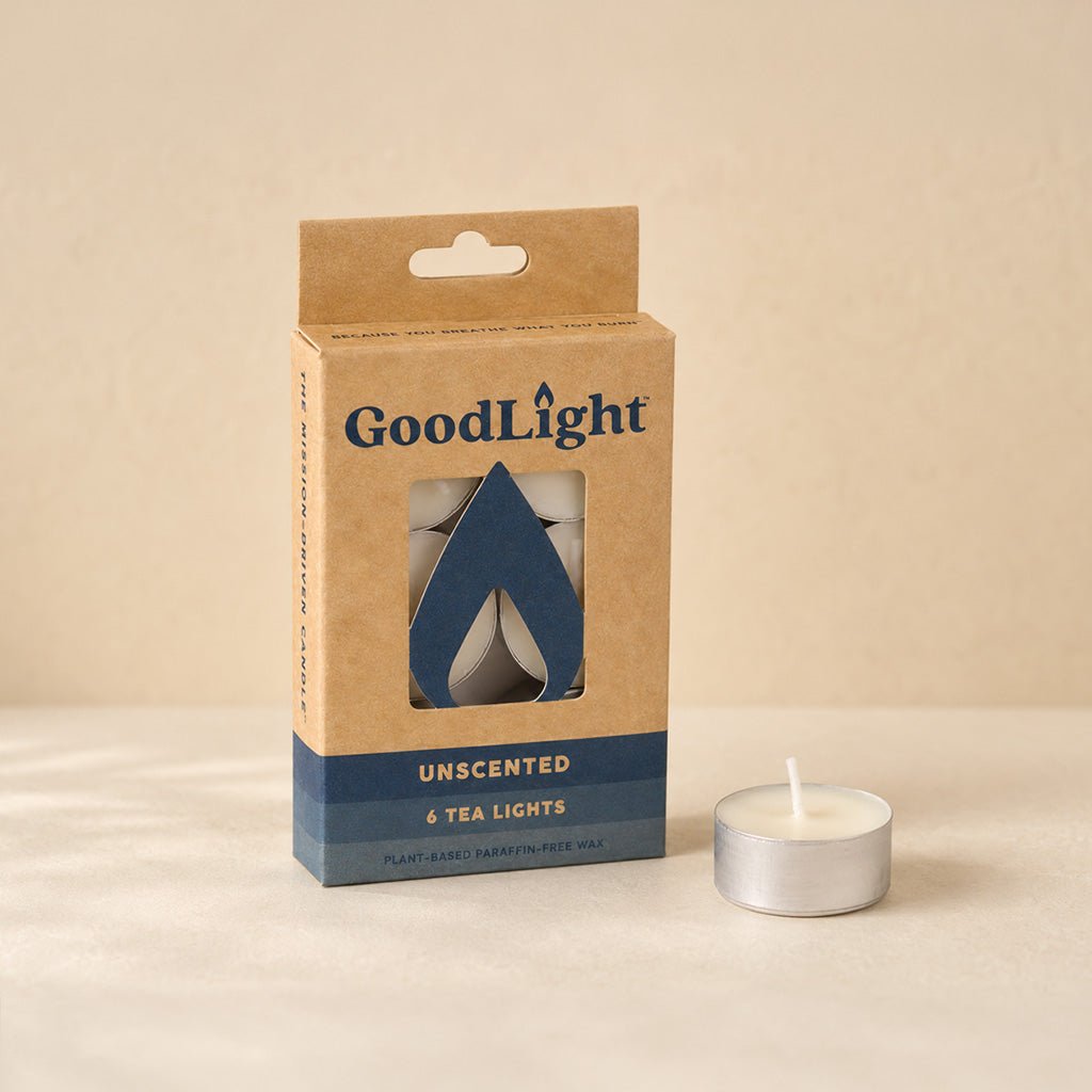 24 Hours of Paraffin-Free, Eco-Friendly Tea Lights | 6-pack