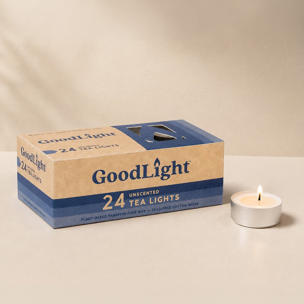 96 Hours of Paraffin-Free, Eco-Friendly Tea Lights | 24-pack