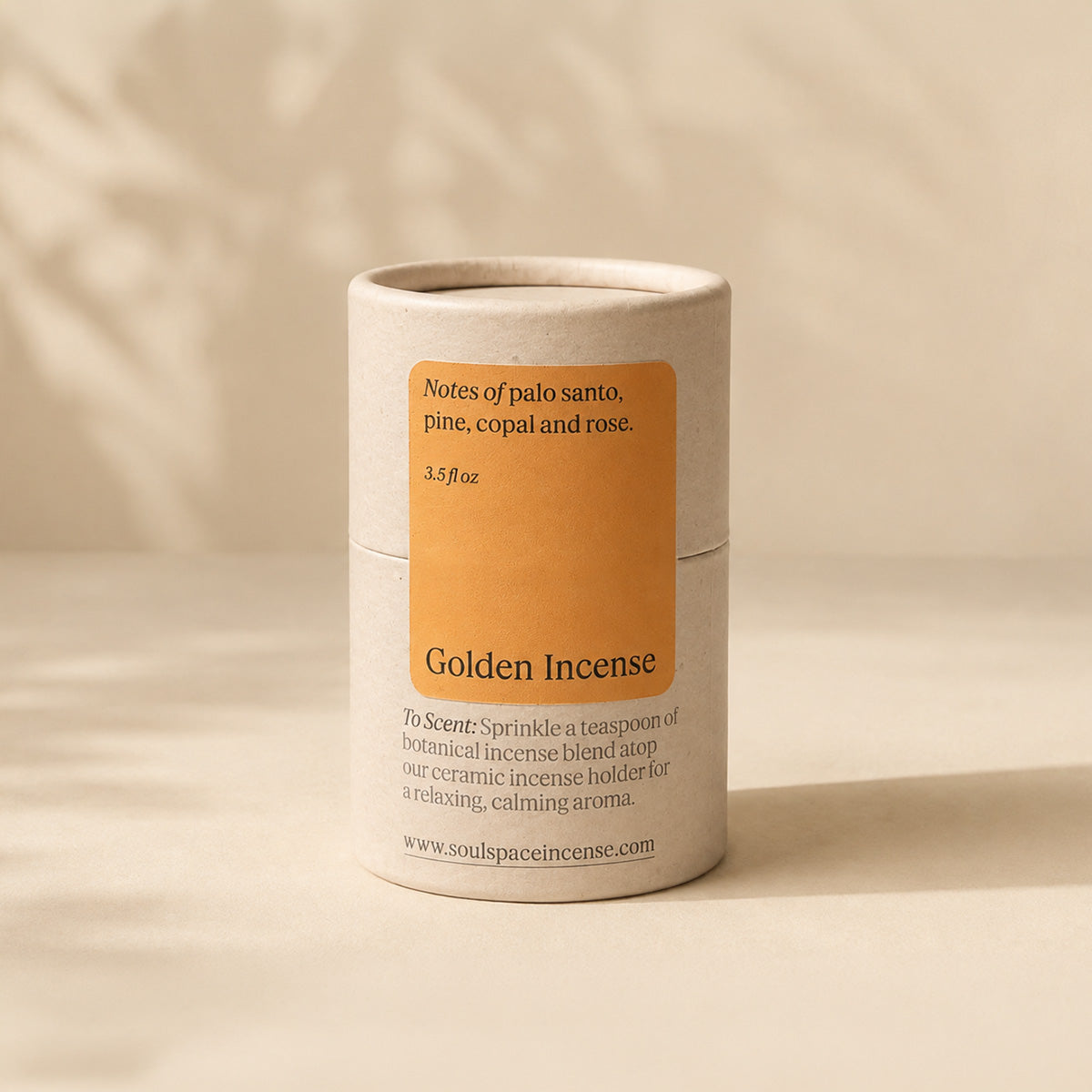 Golden botanical incense with palo santo and copal