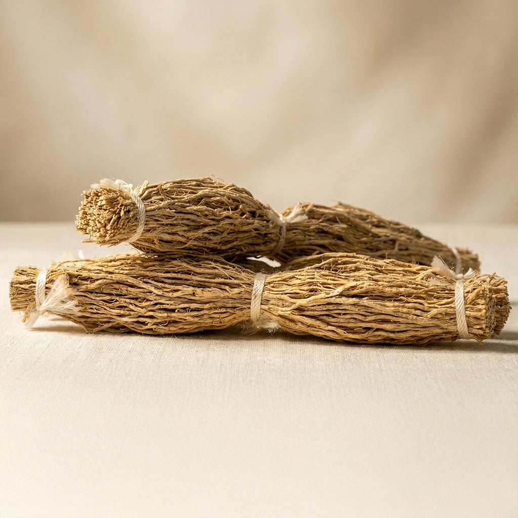 Dried cut vetiver root used in Soul Space botanical incense