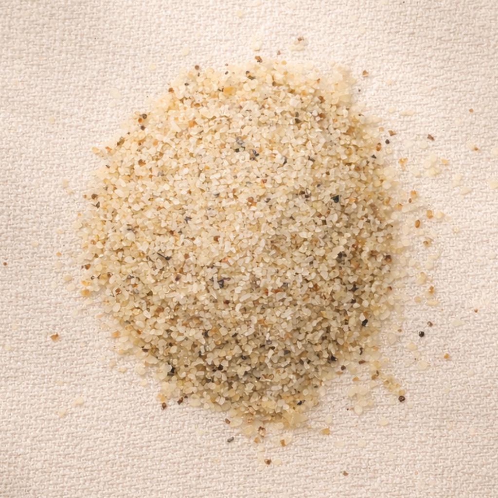 Top view of fine Boswellia sacra resin granules