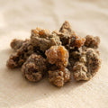 Myrrh resin large pieces on natural fabric