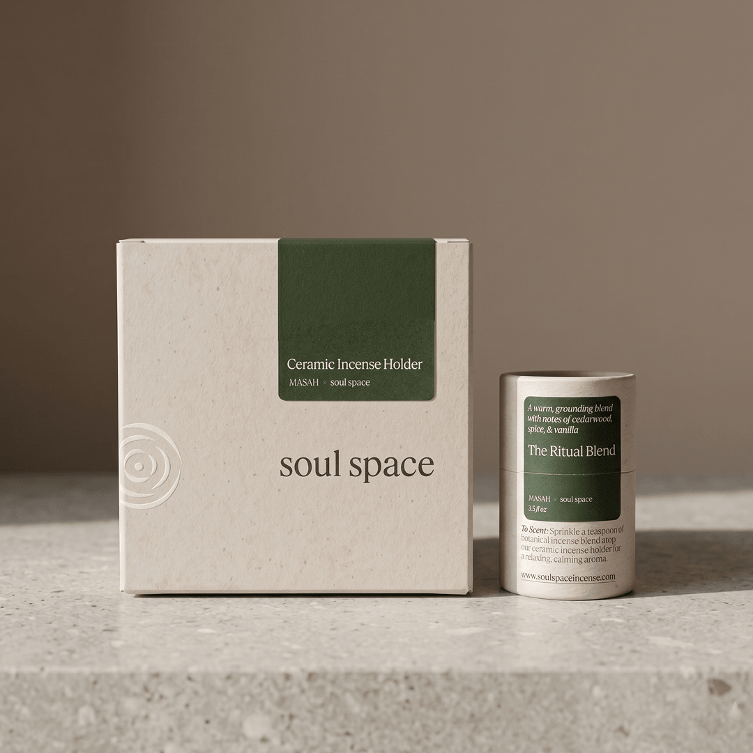 MASAH x SOUL SPACE Ceramic Incense Holder & Ritual Incense Blend Bundle
