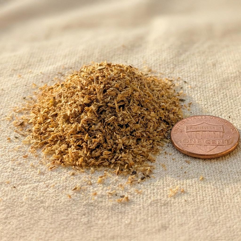 Close-up of Palo Santo powder showing the finely ground wood texture