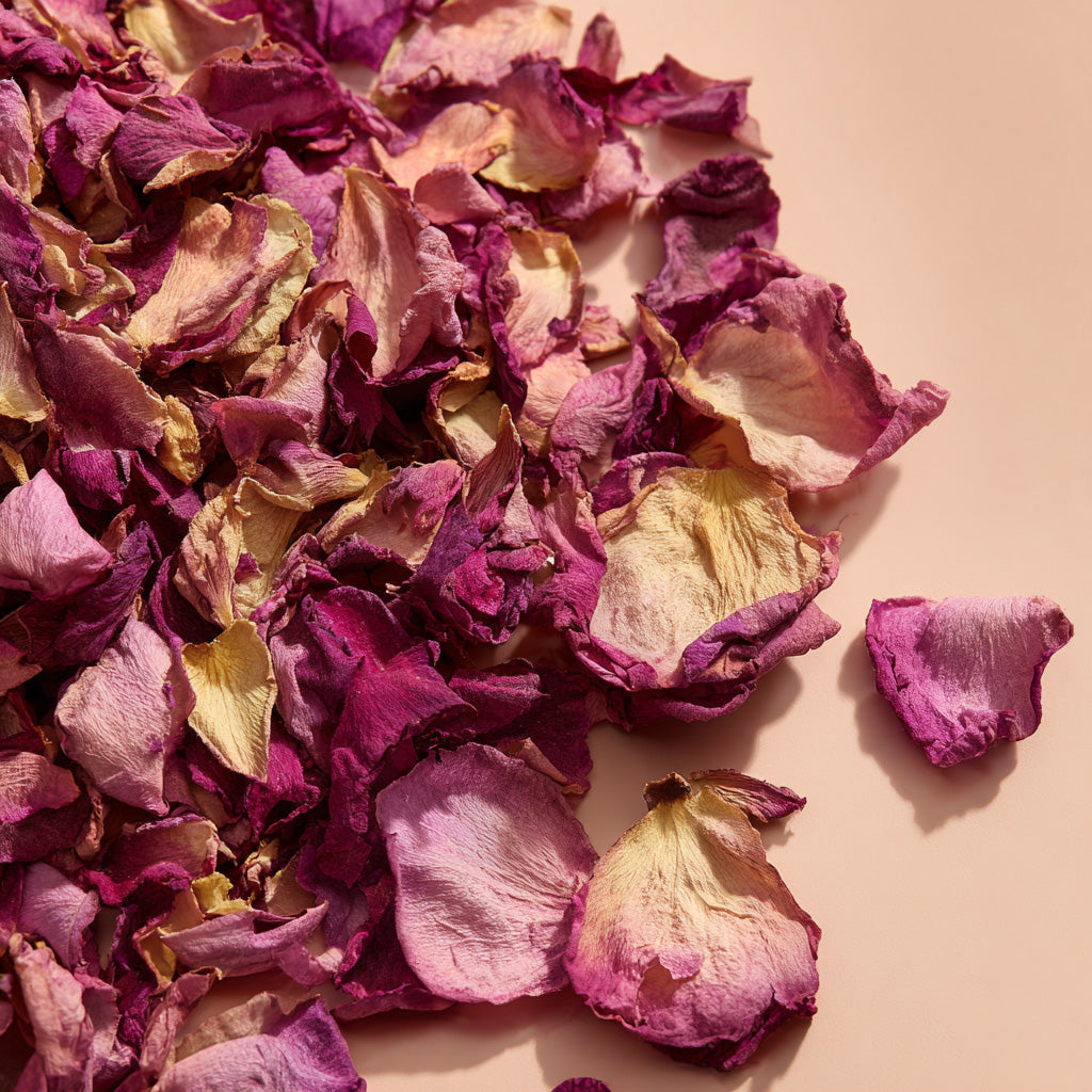 Dried red rose petals used in Soul Space botanical incense